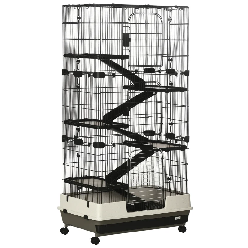 6-tier Platform Rolling Small Animal Rabbit Cage for Hamsters, Chinchillas & Gerbils with a Large Living Space