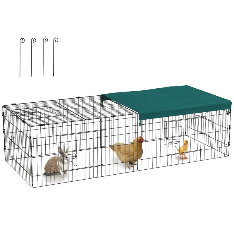 73" Small Animal Playpen with with Roof for Rabbits, Chicken, Chinchillas for Indoor/Outdoor Use, Green