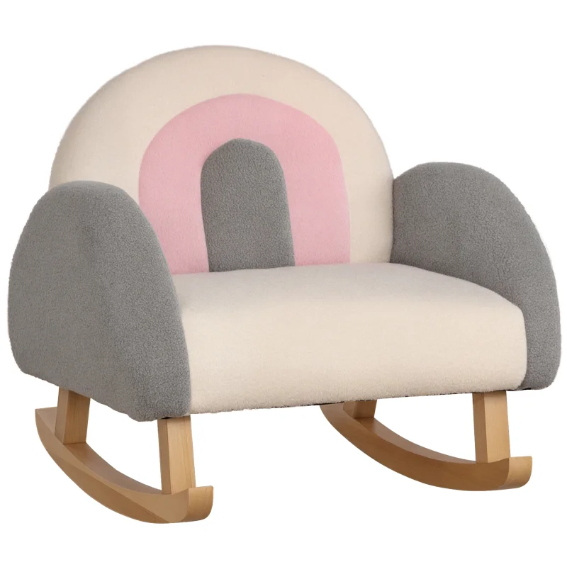 Qaba Kids Sofa, Rocking Toddler Sofa Chair, Gift for 18-36 Months, Gray