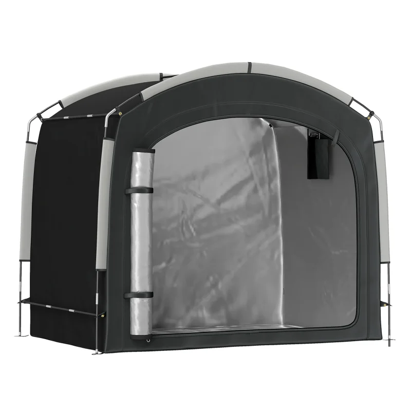 Bike Storage Shed Tent, Portable and Waterproof with 210D Oxford Fabric and Carry Bag for 3-4 Bicycles, Black