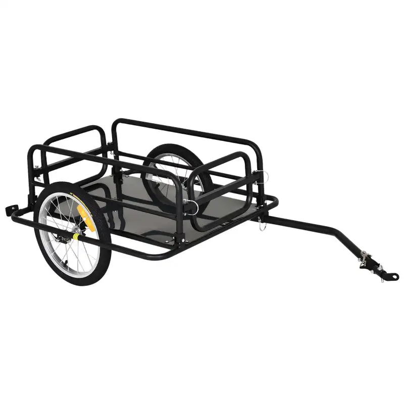 Bike Trailer, Foldable Bicycle Trailer with16 Inch Pneumatic Tire, Universal Coupler, Black