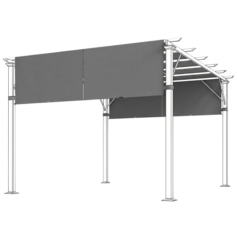 2 Pcs Pergola Replacement Canopy, UV Protection Pergola Shade Cover, Easy to Install, for 10 x 10ft Pergola, Dark Gray