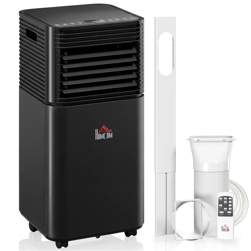 8000 BTU Portable Air Conditioner with Dehumidifier, Cooling Fan, Sleep, Remote, 24H Timer, Auto Off, Black