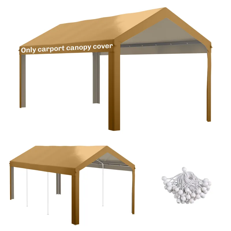 10 x 20ft Carport Roof, UV Resistant Canopy Replacement, Fits 84C-378V00 and 84C-206 Series, Beige