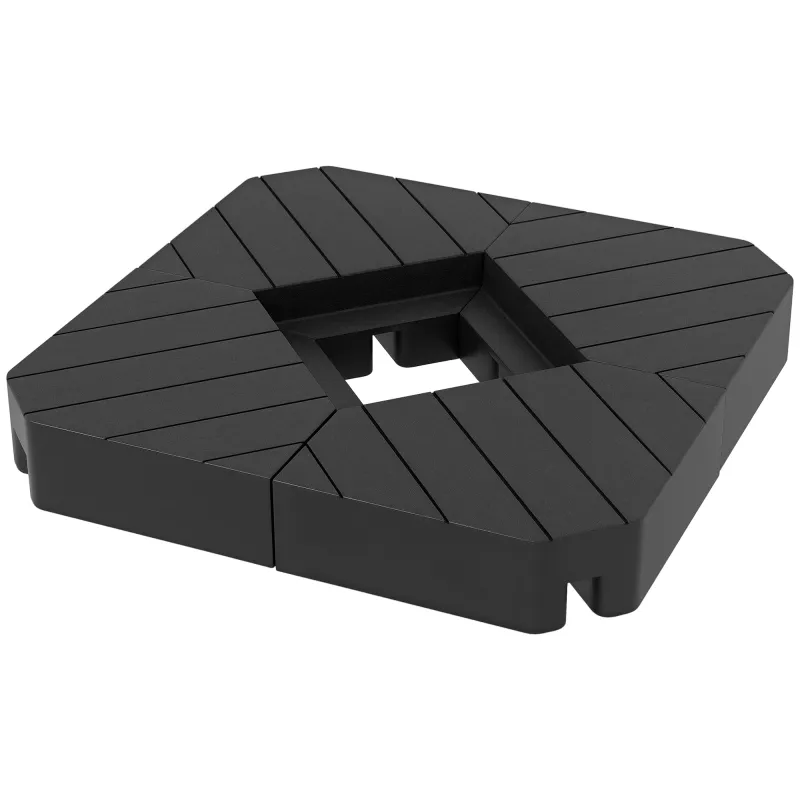 Offset Umbrella Base Outdoor Umbrella Weights, 132 lb. Capacity Water or 176 lb. Capacity Sand, Black