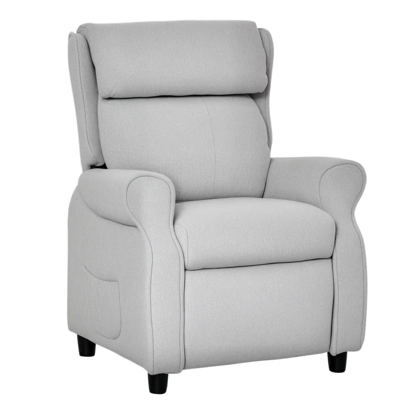 Kids Recliner Chair Children Sofa Angle Adjustable Single Lounger Armchair Gaming Chair, Light Grey