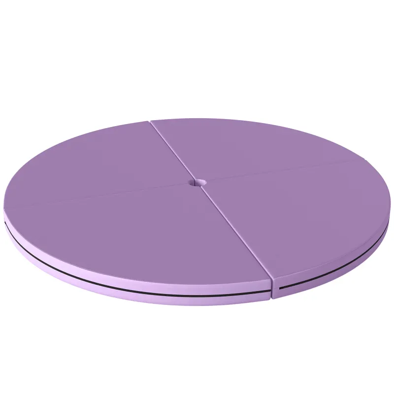 Pole Dance Mat, 2"T x 5'W Folding Pole Crash Mat for Home, Lightweight and Foldable, Light Purple