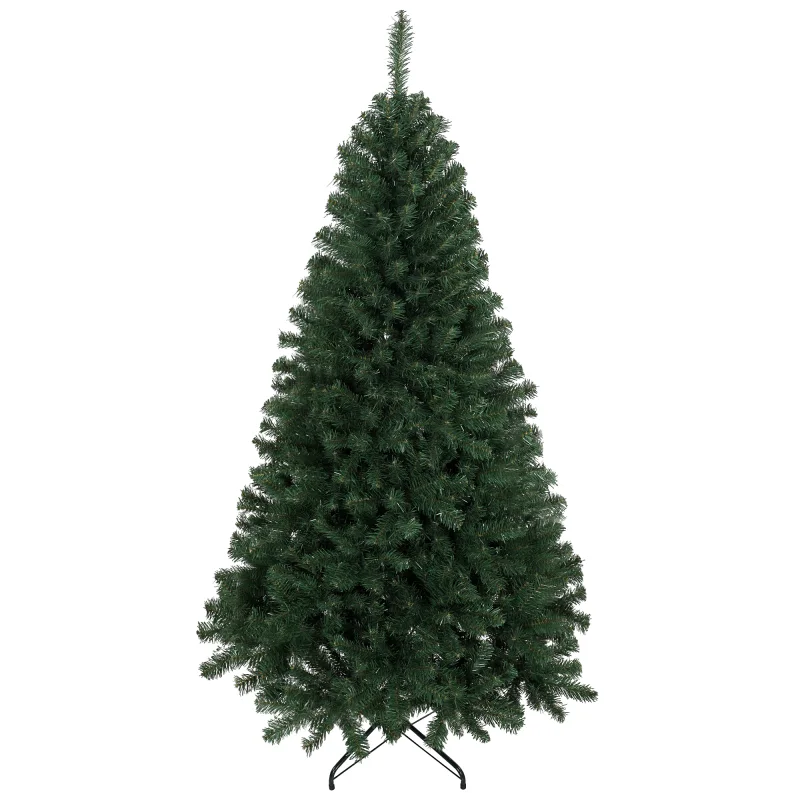 6 ft Artificial Christmas Tree, Norway Spruce Tree, Hinged Xmas Tree with Metal Stand