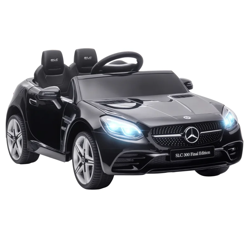 Mercedes SLC 300 Licensed 12V Ride On Car for Kids with Remote Control, 2 Speeds, Black