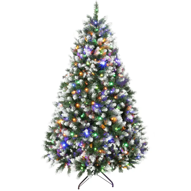 6ft Pre-lit Artificial Christmas Tree Hinged Full Xmas Tree