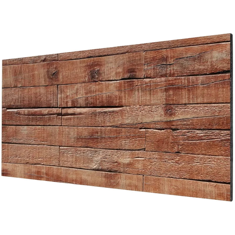 8-Pack 3D Faux Wood Wall Panels Lightweight 4' x 2' Brown Wood Grain