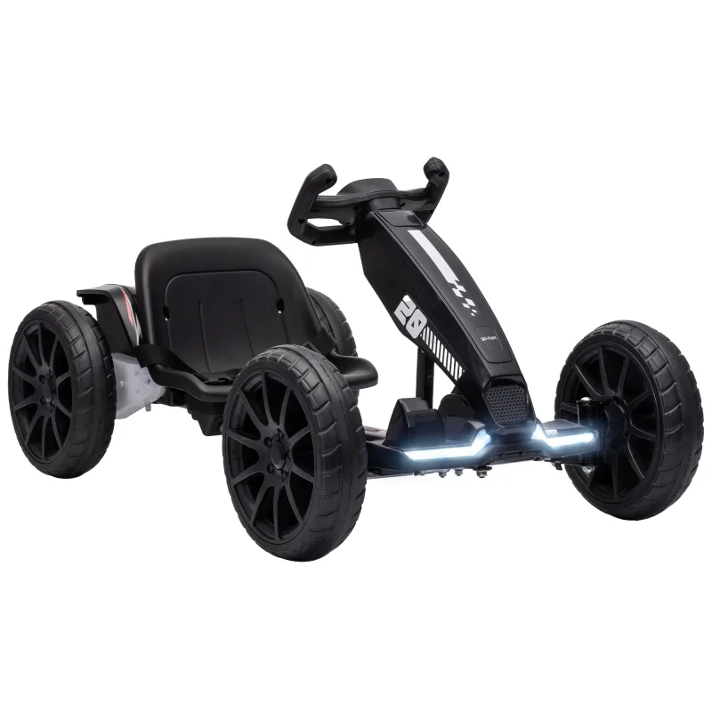 Electric Go Kart for Kids 12V Dual Motors Race Toy for Ages 3-6 Black