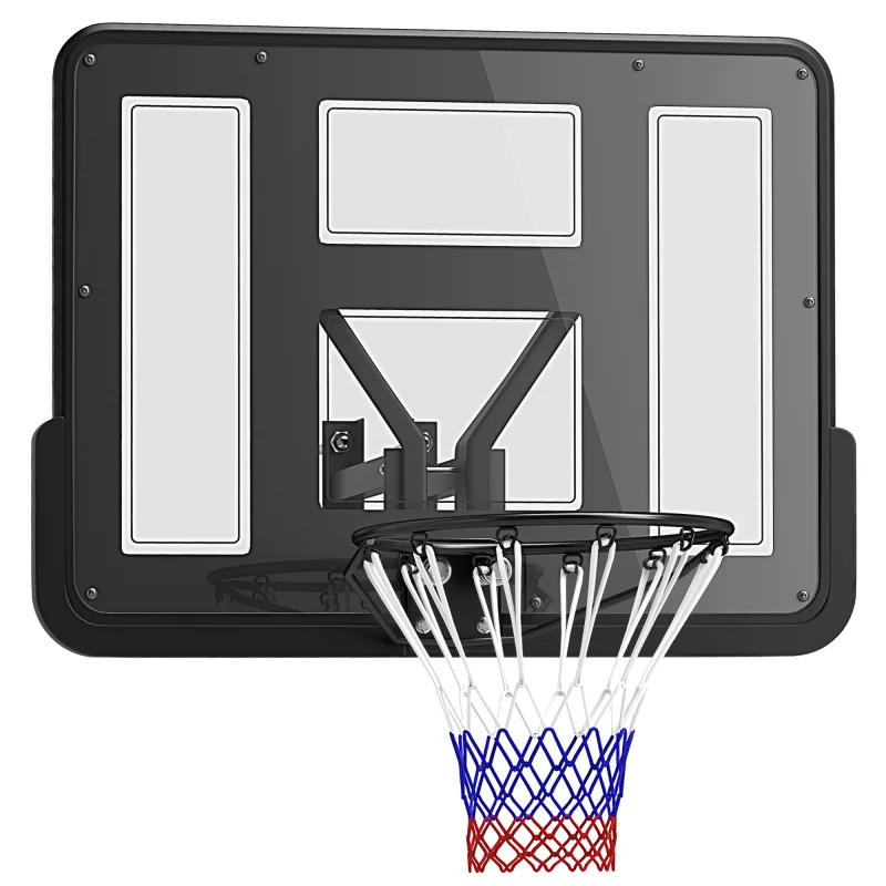 Wall Mounted Basketball Hoop, 43" Reinforced Backboard