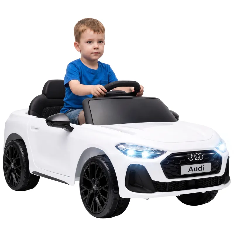 12V Ride on Car with Remote Control Dual Motors for 3-6 Years White