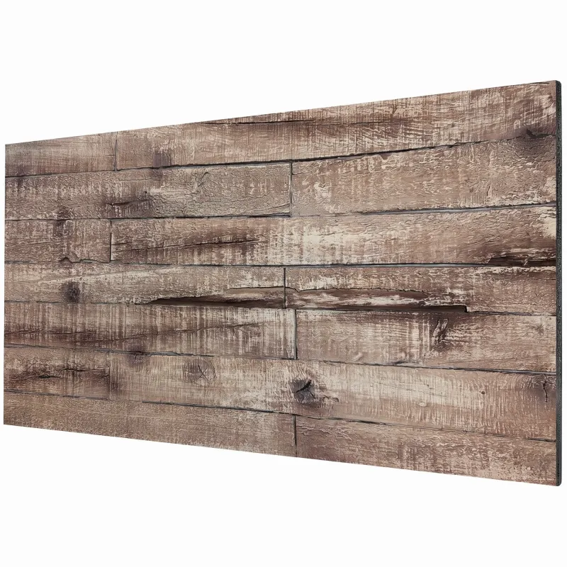 3D Faux Wood Wall Panels Water-Resistant 4' x 2' Gray Wood Grain