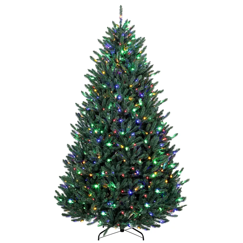 7.5ft Prelit Christmas Tree, Easy Plug, Colorado Blue Spruce, Hinged