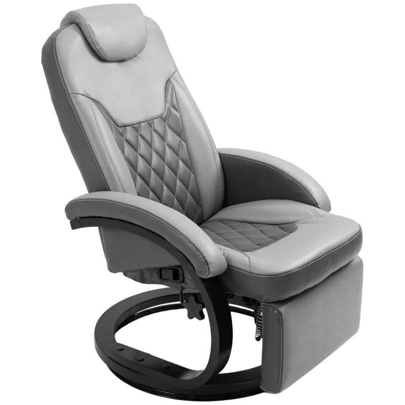 Manual Recliner, Swivel RV Recliner Chair with Footrest, Gray
