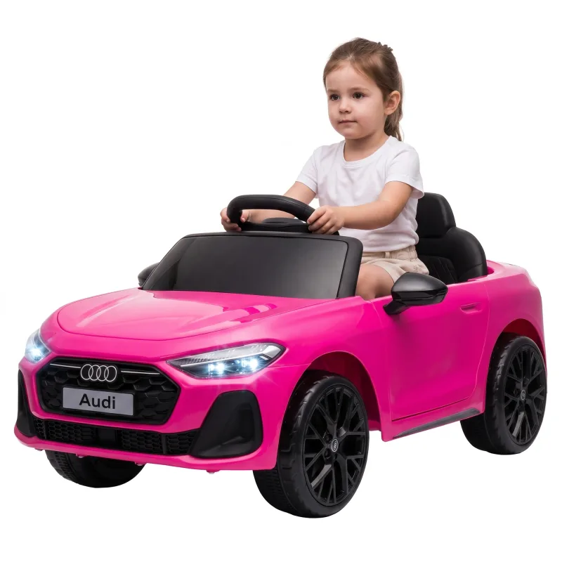 12V Ride on Car w/ Remote Control Audi A5L Licensed Dual Motors Pink