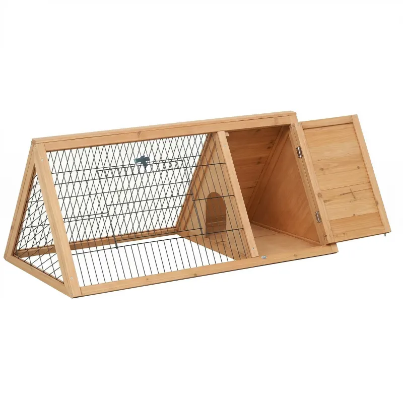Rabbit Hutch Outdoor Small Animal Cage 46" x 24.5" x 21" Brown