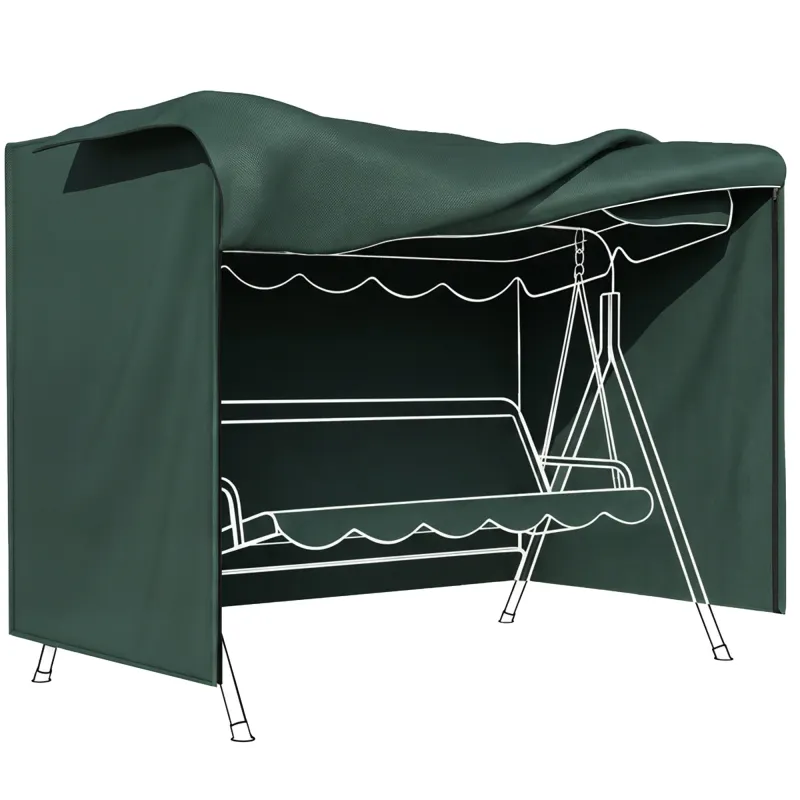 Outdoor Patio Hammock Porch Swing Cover with UV, Water, & Dust Fighting Material, 81" x 49" x 65", Dark Green