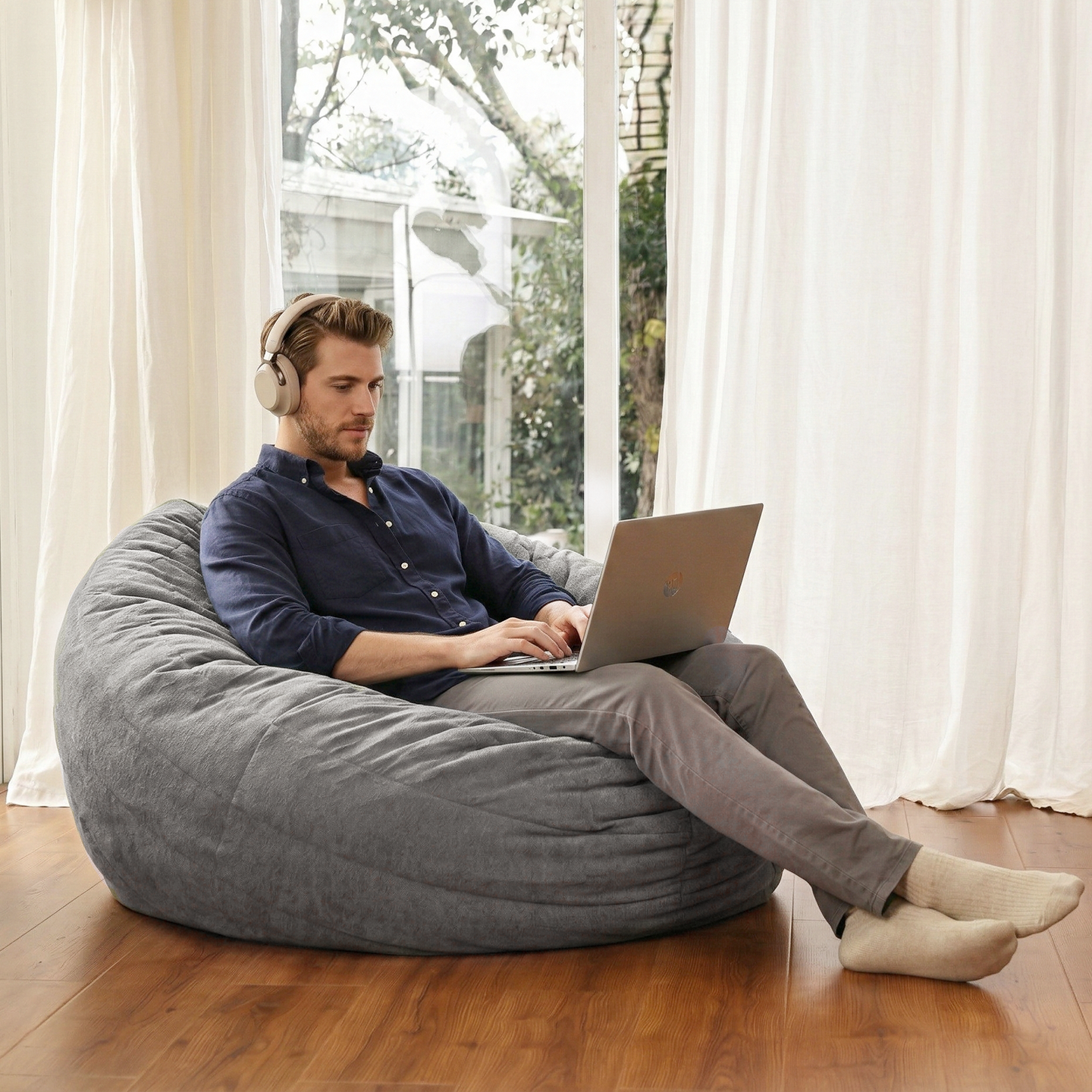 Bean bag sofa-Grey