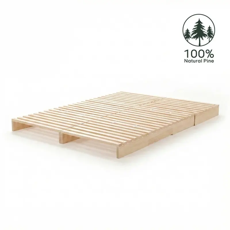 Natural Solid Wood Modular Bed Frame