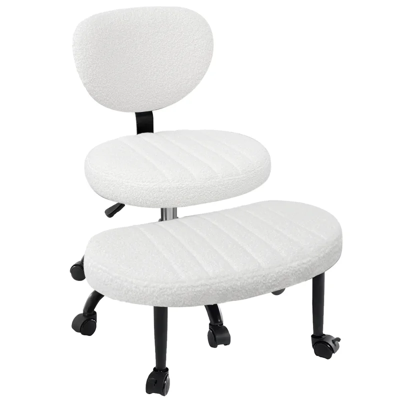 Ergonomic Meditation Chair, Cross-Legged Office Chair with Wheels, 360° Swivel, Adjustable Height, Lumbar Support, ADHD Chair for Home Office