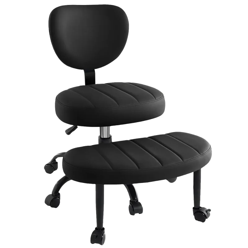Ergonomic Meditation Chair, Cross-Legged Office Chair with Wheels, 360° Swivel, Adjustable Height, Lumbar Support, ADHD Chair for Home Office复制