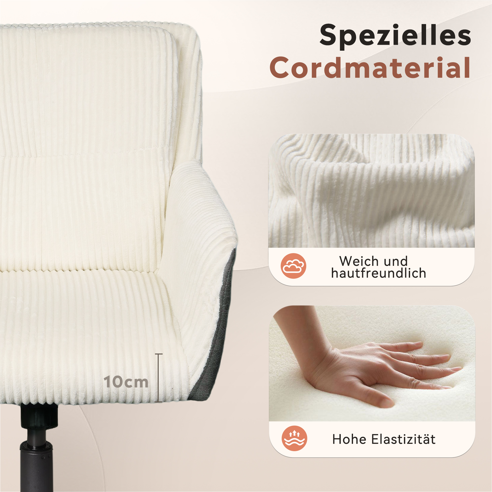 Chaise pivotante 360° beige
