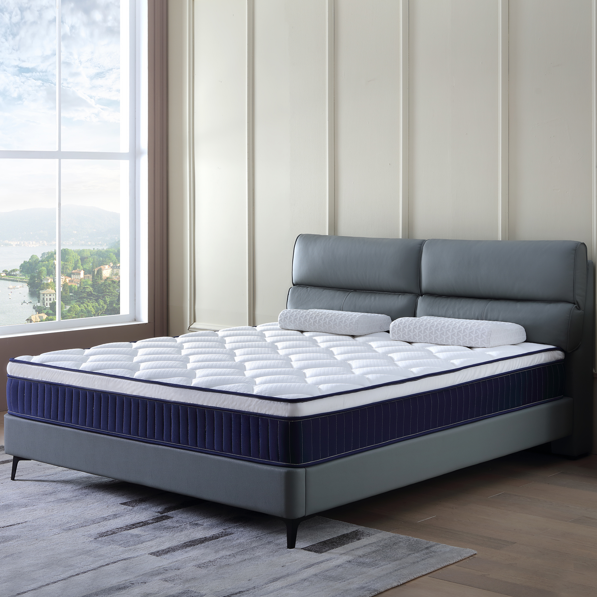 King Size Mattress,10 Inch King Mattress in a Box for Back Pain Relief, Upgrade Memory Foam and Pocket Coils Spring, Medium Firm, Excellent Motion Isolation, Edge Support
