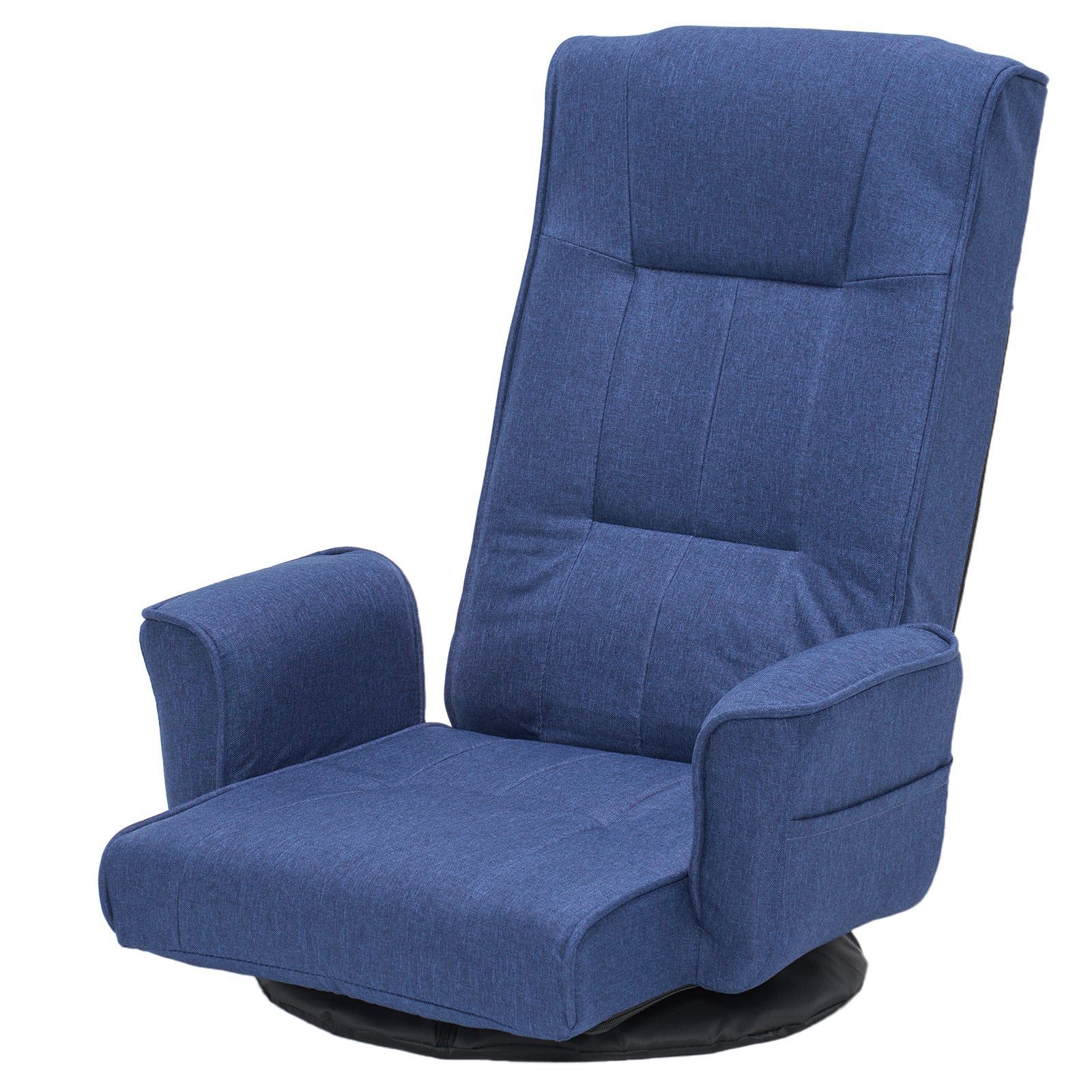 360° Swivel Floor Chair for Adults, 14-Position Adjustable Folding Floor Lounger with Armrests for Reading, Gaming & Relaxing