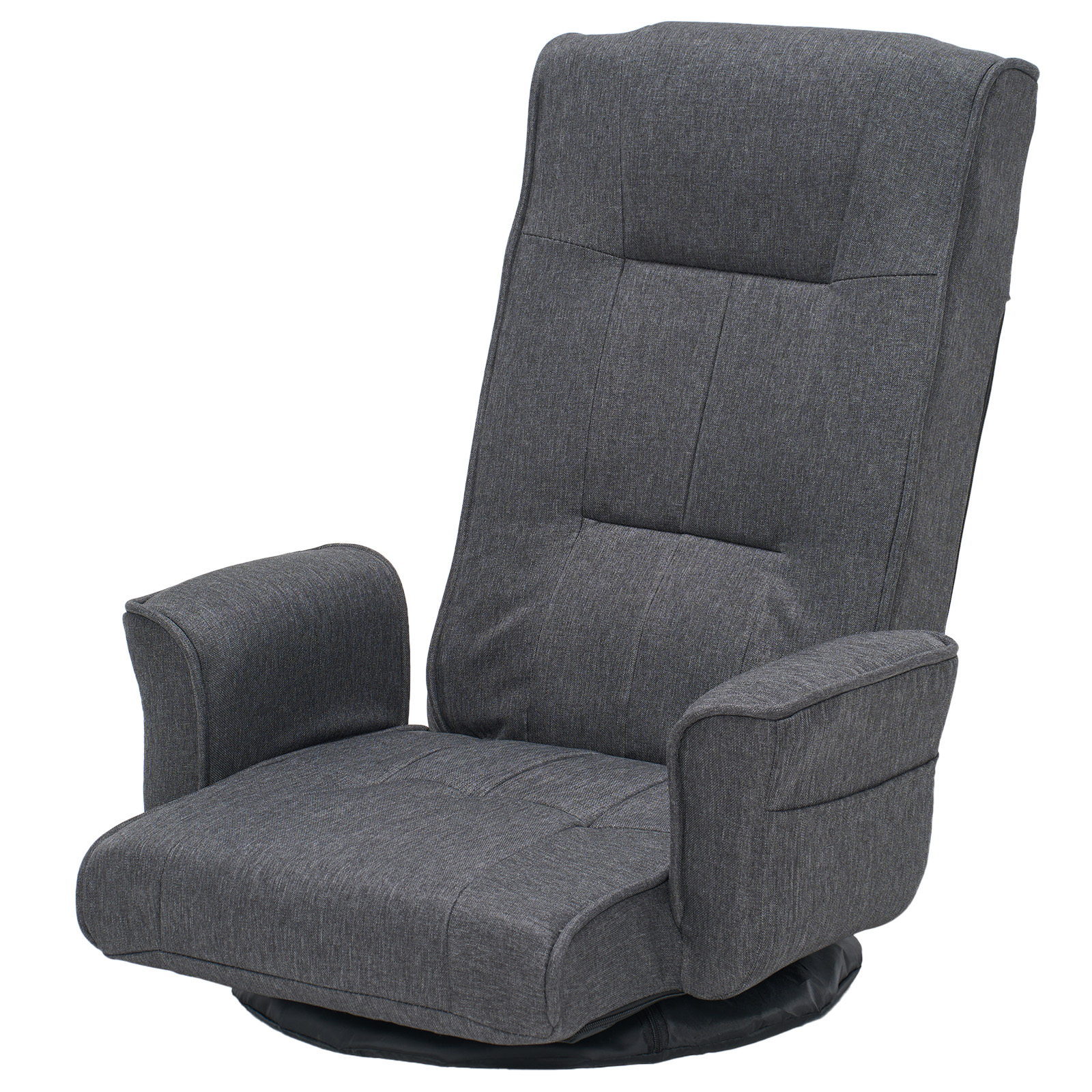 360 Degree Swivel Floor Chairs for Adults, Gaming Floor Chair with Back Support, 14 Angles Adjustable Comfortable Floor Lounge Chair Folding Video Game Chairs Office Bedroom 201 (Dark Grey)