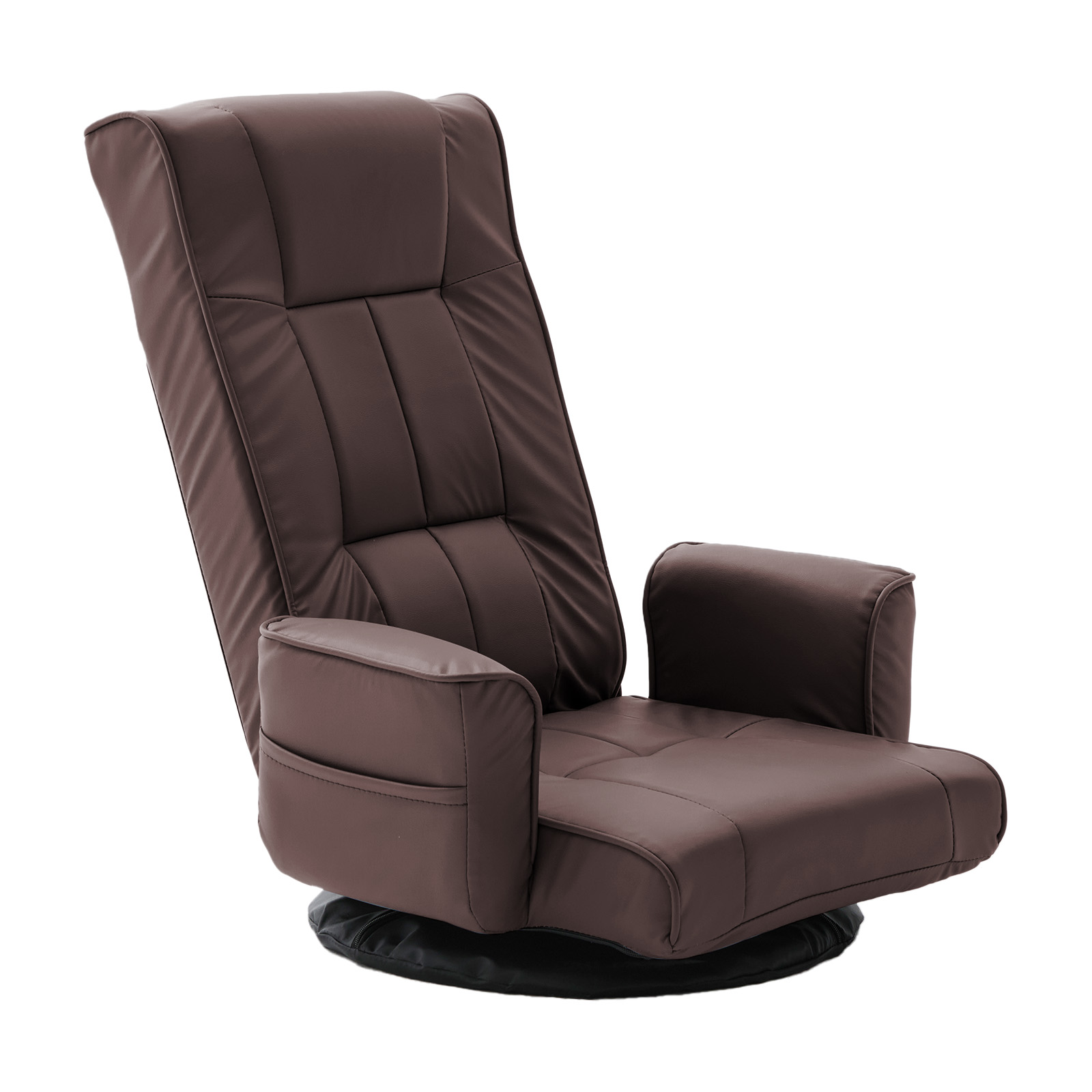 360 Degree Swivel Floor Chairs for Adults, Faux Leather Gaming Floor Chair with Back Support, 14 Angles Adjustable Comfortable Floor Lounge Chair Folding Video Game Chairs Office Bedroom