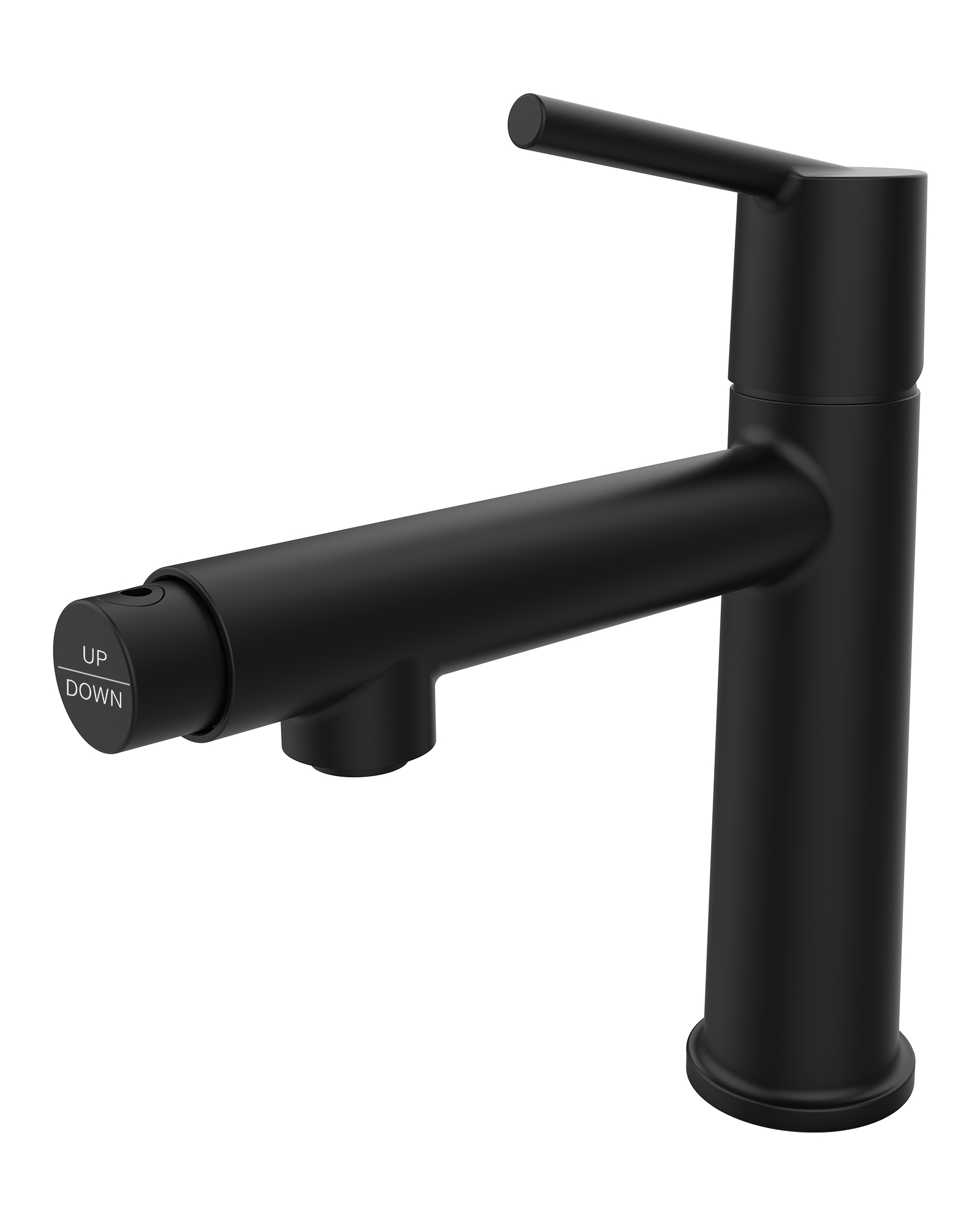 Matte Black Single Handle Bathroom Faucet for 1 or 3 Holes ,Fountain and Flow Mode Two-in-one function,Deck Mount Laundry Vanity Sink Faucet with Two 9/16" Hoses