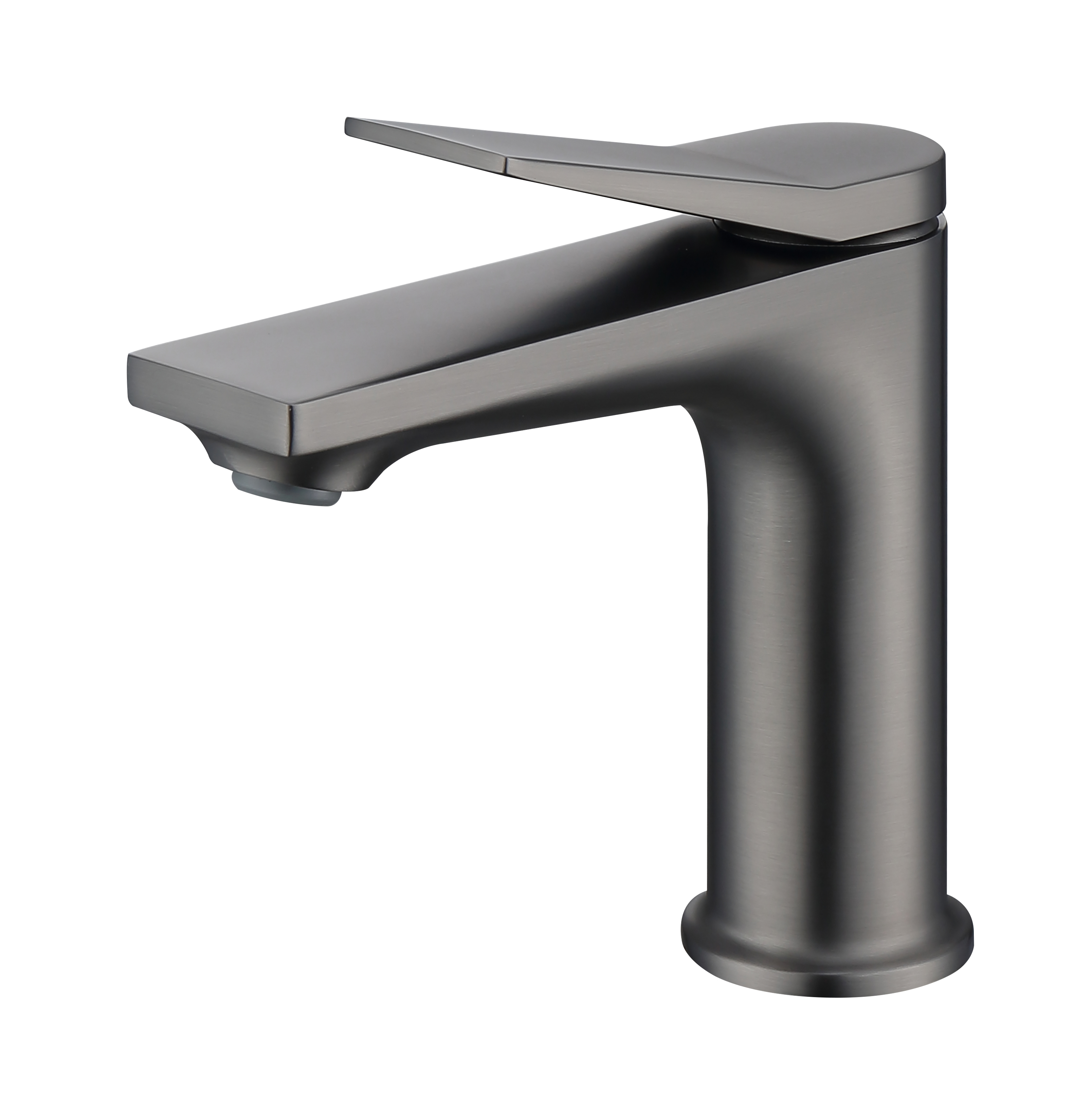 Gun Gray Single Hole Bathroom Faucet,Laundry Vanity Sink Faucet with Two 9/16" Hoses