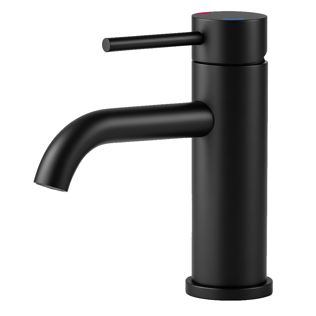 Single Handle Bathroom Faucet Lavatory Faucet Stainless Steel Single Hole-T10, Matte Black