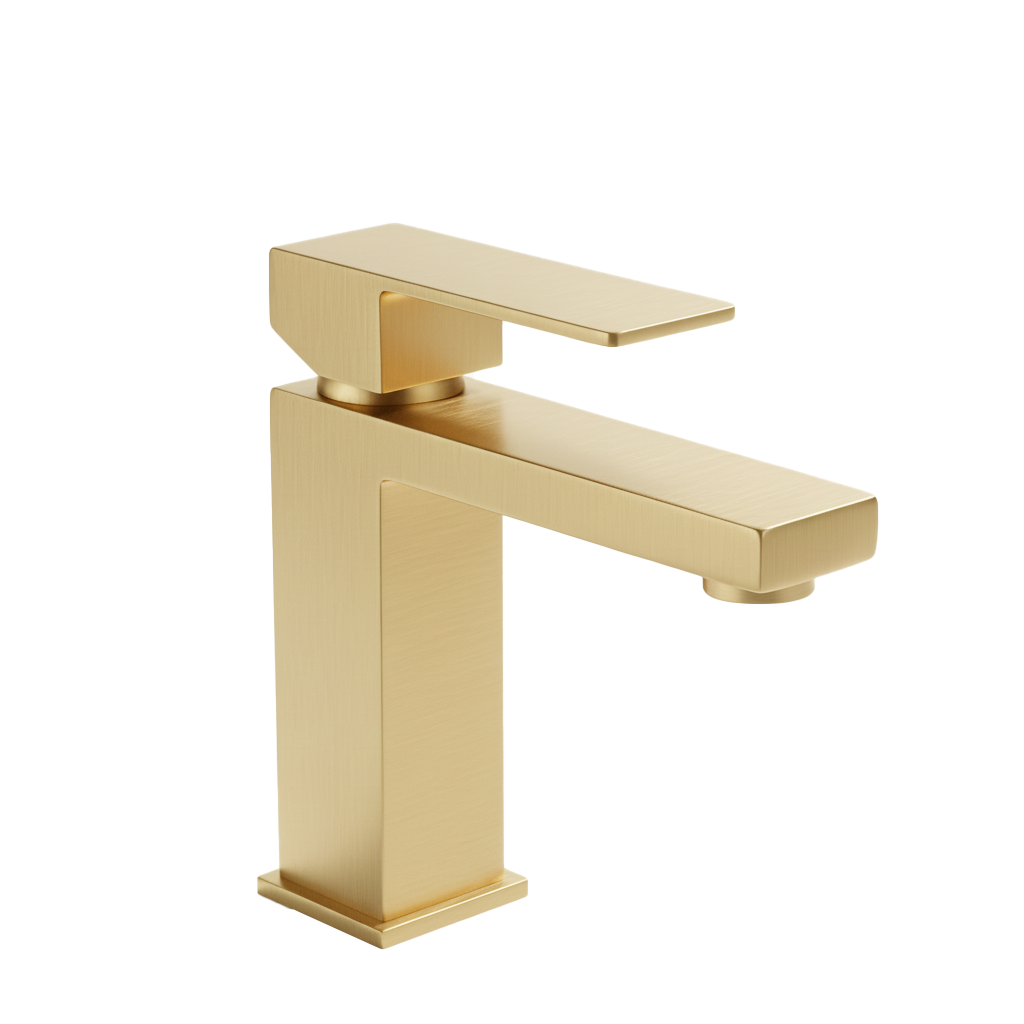 Single Handle Bathroom Faucet Lavatory Faucet Stainless Steel Single Hole-T20, Brushed Gold