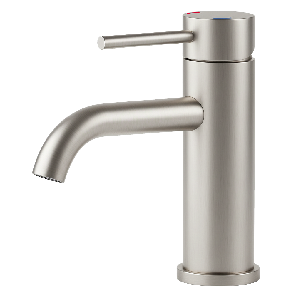Single Handle Bathroom Faucet Lavatory Faucet Stainless Steel Single Hole-T10, Brushed Nickel