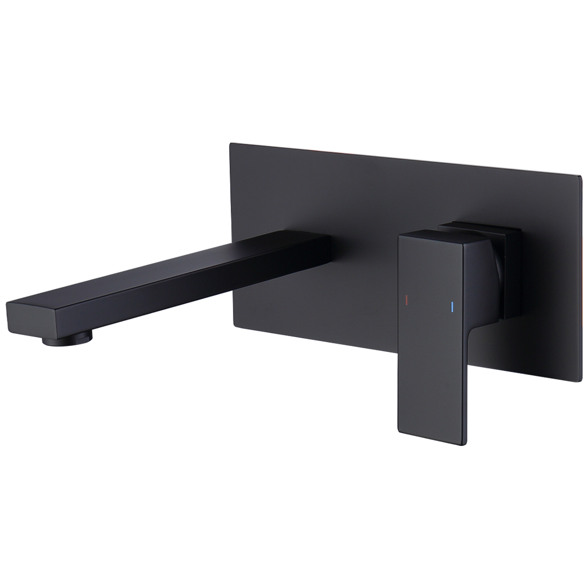 Wall Mount Faucet for Bathroom Sink or Bathtub, Single Handle 2 Holes Brass Rough-in Valve Included, Matte Black