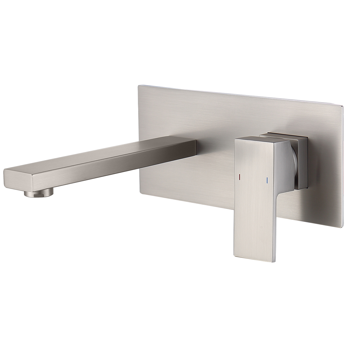 Wall Mount Faucet for Bathroom Sink or Bathtub, Single Handle2 Holes Brass Rough-in Valve Included, Brushed Nickel