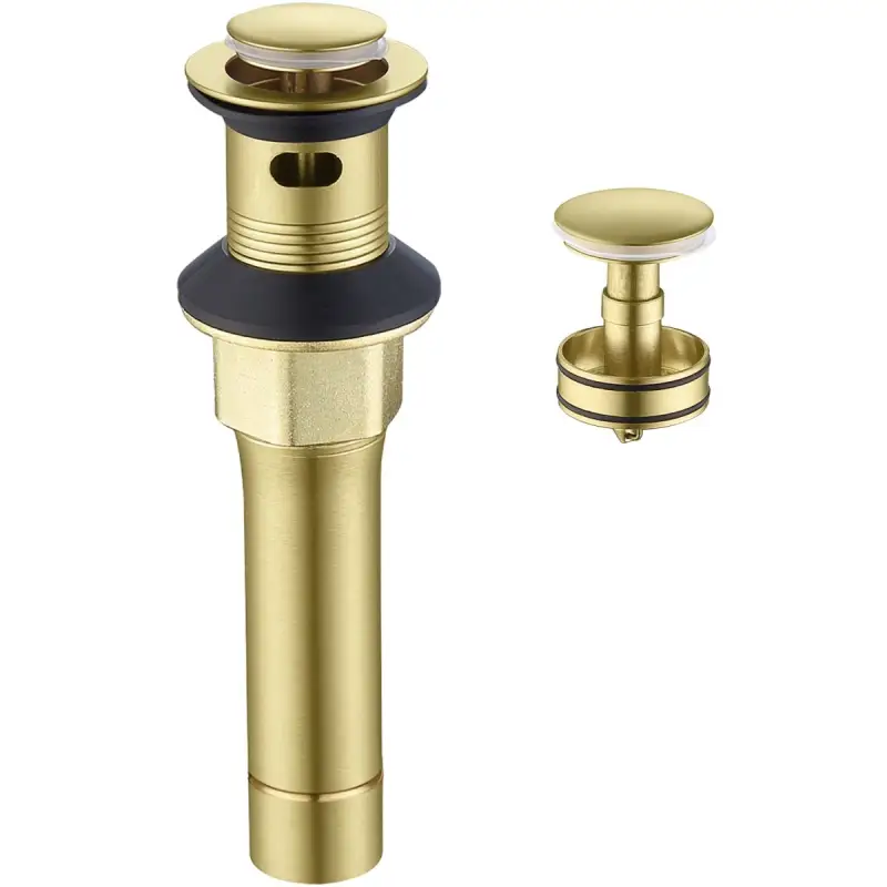 Bathroom Sink Drain Vanity Sink Drain with Strainer Basket Brushed Gold