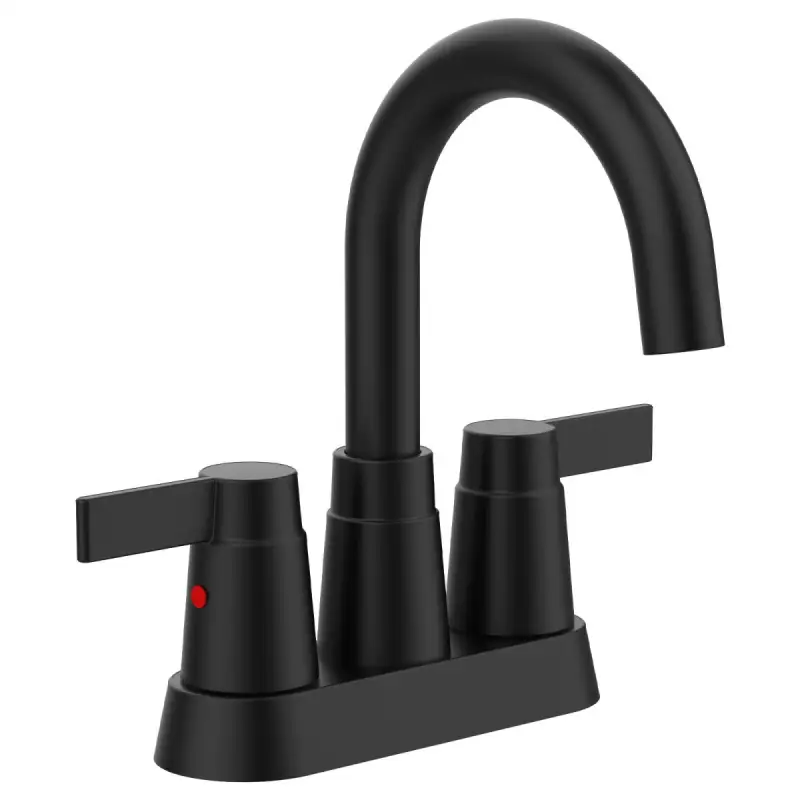 Bathroom Faucet Matte Black 2-Handle Bathroom Sink Faucet 360 Degree High Arc Swivel Spout Centerset 4 Inch Vanity Faucet Bathroom Faucet 2/3 Holes Lavatory Faucet