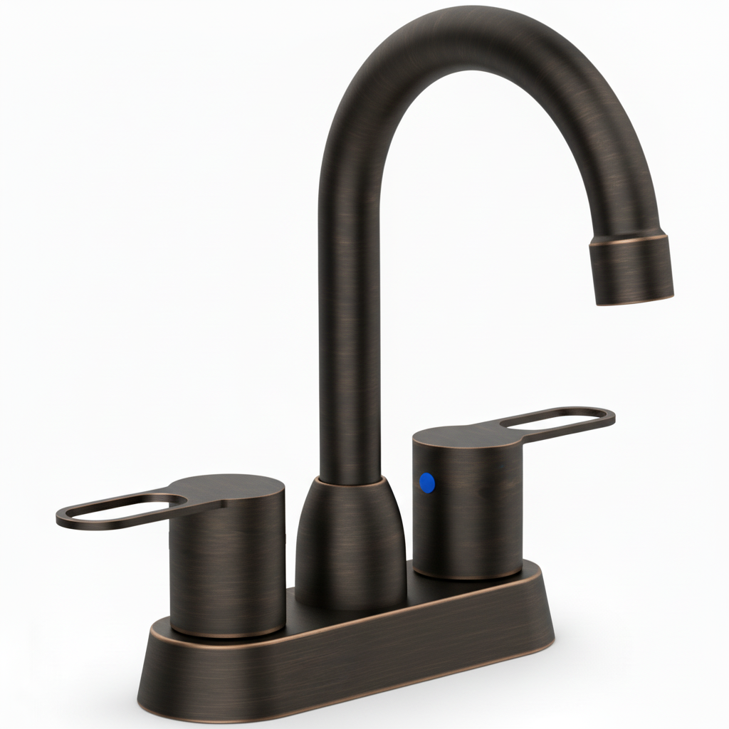 2 Handles Bathroom Sink Faucet, Oil Rubbed Bronze Centerset RV Bathroom Faucets for 2/3 Hole