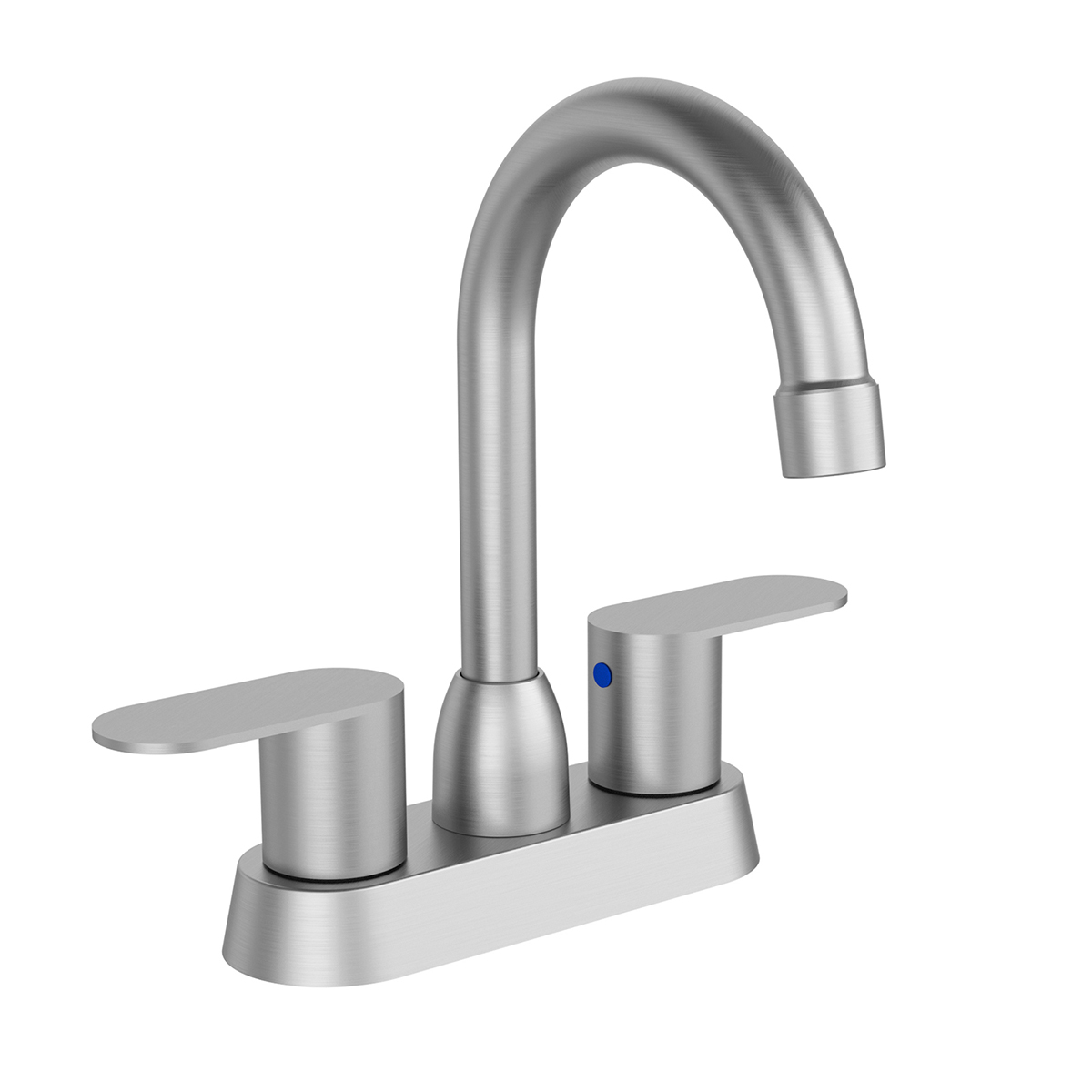 Bathroom Faucet Brushed Nickel 2-Handle Bathroom Sink Faucet 360 Degree High Arc Swivel Spout Centerset 4 Inch Vanity Faucet RV Bathroom Faucet 2/3 Holes Lavatory Faucet