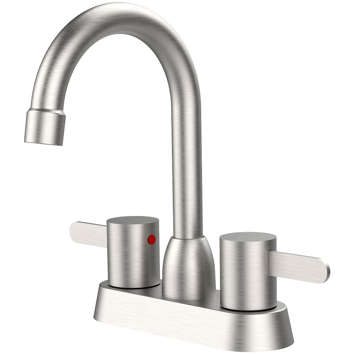 2 Handles Bathroom Sink Faucet, Brushed Nickel Centerset RV Bathroom Faucets for 2/3 Hole