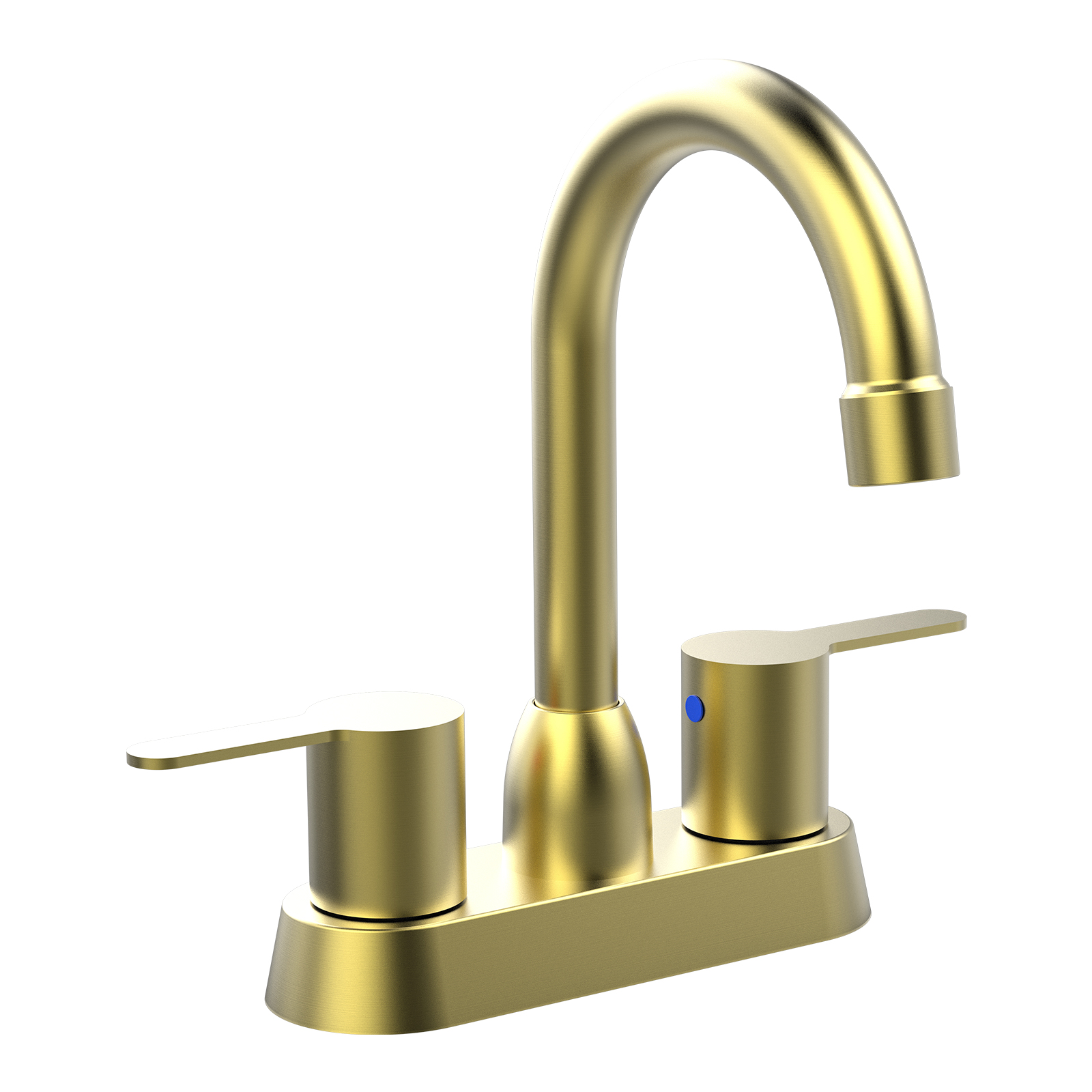 2 Handles Brushed Gold Faucet, Brushed Nickel Centerset RV Bathroom Faucets for 2/3 Hole