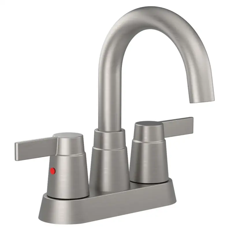 Bathroom Faucet Brushed Nickel 2-Handle Bathroom Sink Faucet 360 Degree High Arc Swivel Spout Centerset 4 Inch Vanity Faucet RV Bathroom Faucet 2/3 Holes Lavatory Faucet