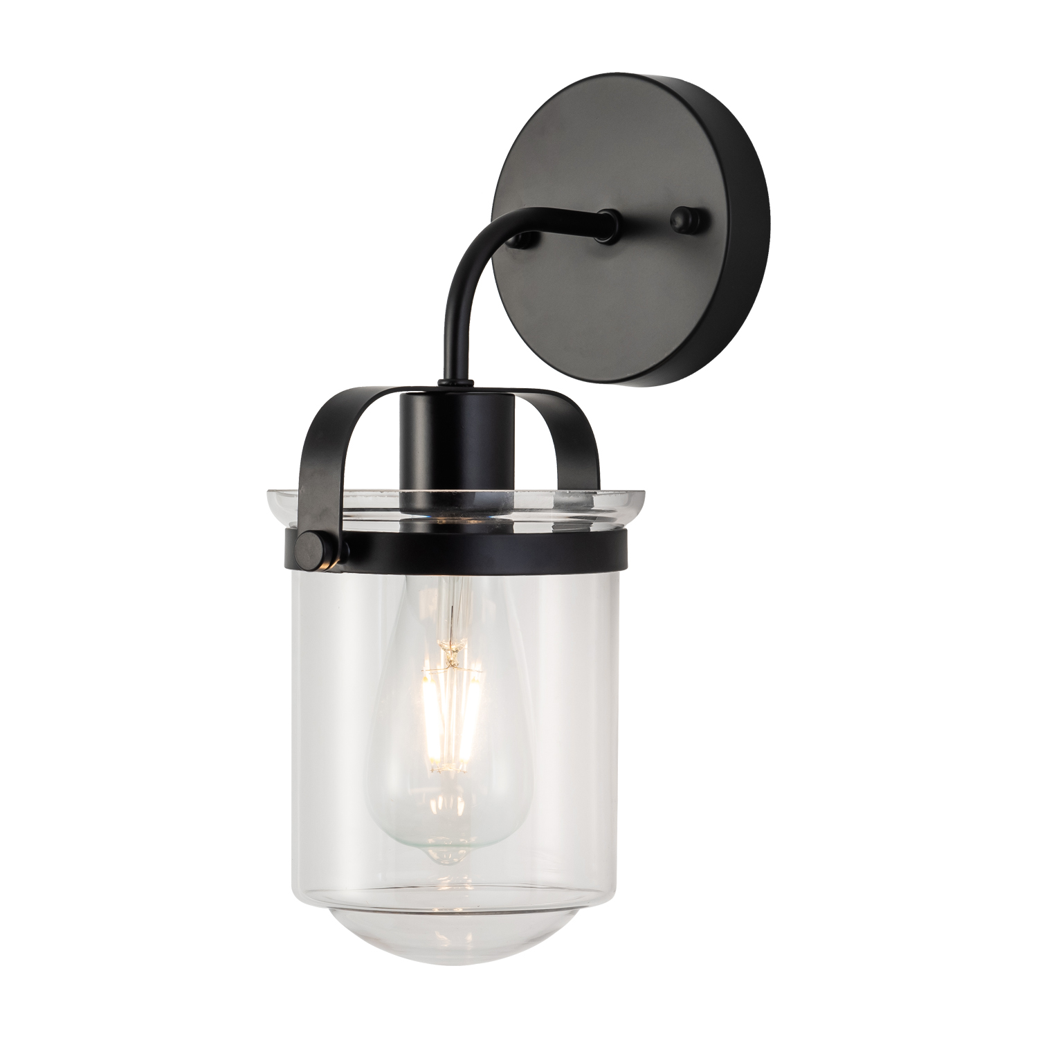 1-Light with Clear Glass Shade,Modern Sconce, Industrial Indoor  Light Fixture for Bathroom Living Room Bedroom Over Kitchen Sink,E26 Socket,  [No Bulb]