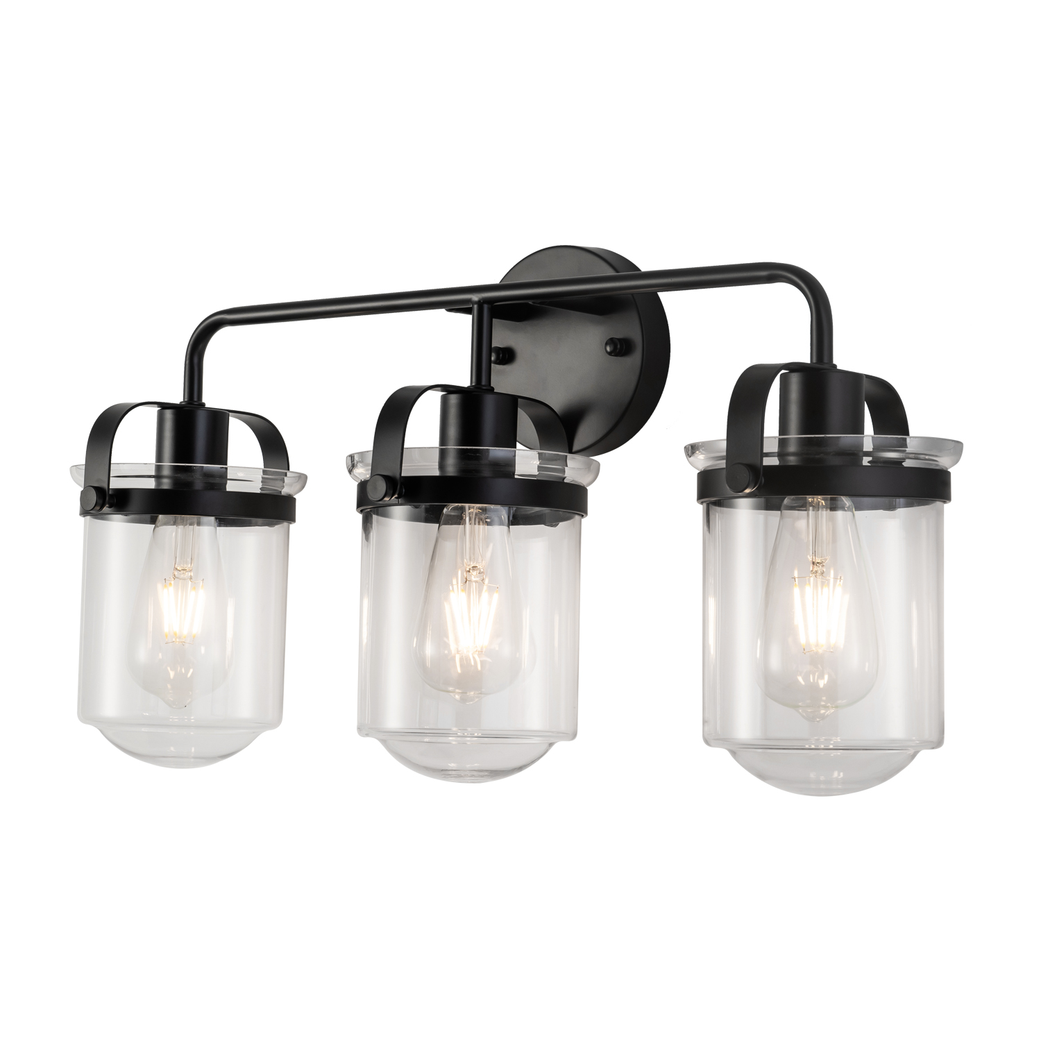 3-Light with Clear Glass Shade,Modern Sconce, Industrial Indoor  Light Fixture for Bathroom Living Room Bedroom Over Kitchen Sink,E26 Socket,  [No Bulb]