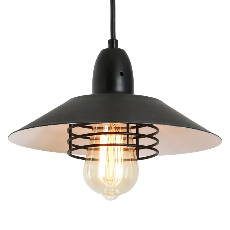 Farmhouse Vintage Pendant Light Black Fixture Pendant Lights with Spring Frame Adjustable Metal Hanging Lamp for Kitchen Island Dining Room Bedroom Living Room Barn Entryy,E26